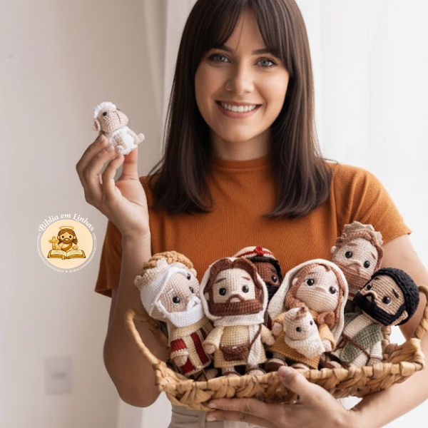 Coleção Nascimento de Jesus – 07 Amigurumis Bíblicos | 15cm
