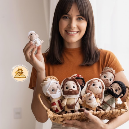 Coleção Nascimento de Jesus – 07 Amigurumis Bíblicos | 15cm