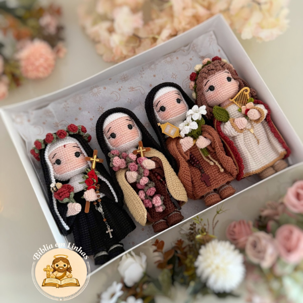 As Quatro Virtudes | Flores de Fé - 15cm Cada